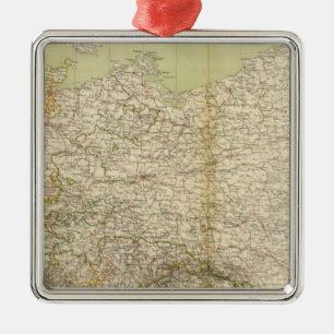 North Germany Atlas Map Metal Ornament