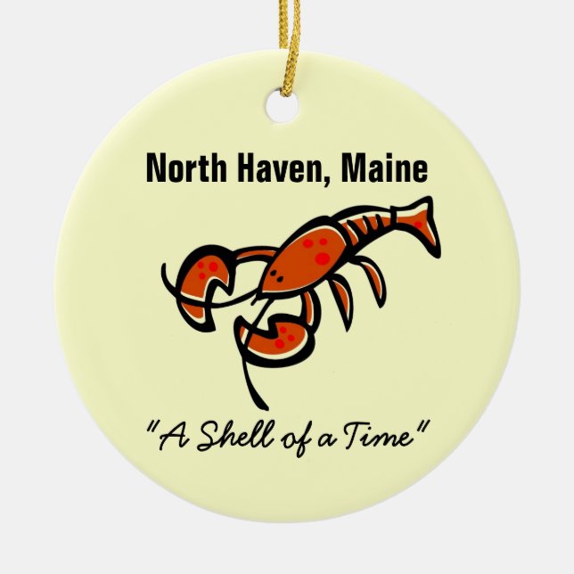 North Haven, Maine Lobster Ceramic Ornament (Front)