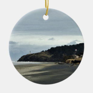 North Head Lighthouse, Cape Disappointment, WA Ceramic Ornament