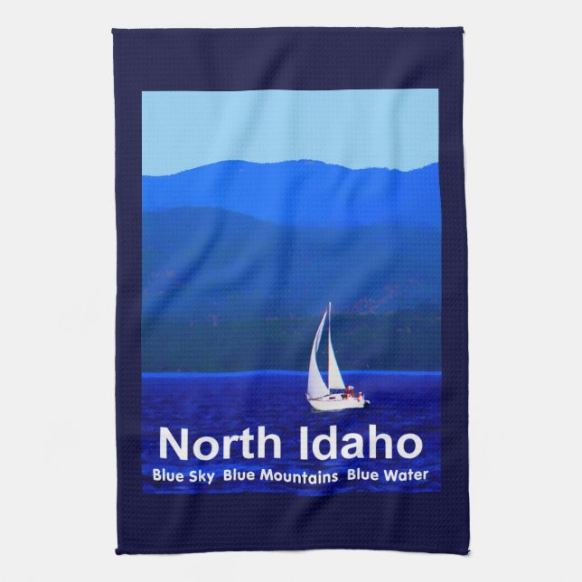 North Idaho Blue Kitchen Towel (Vertical)