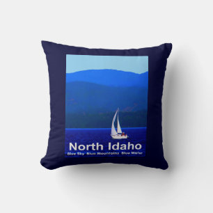 North Idaho Blue Throw Pillow