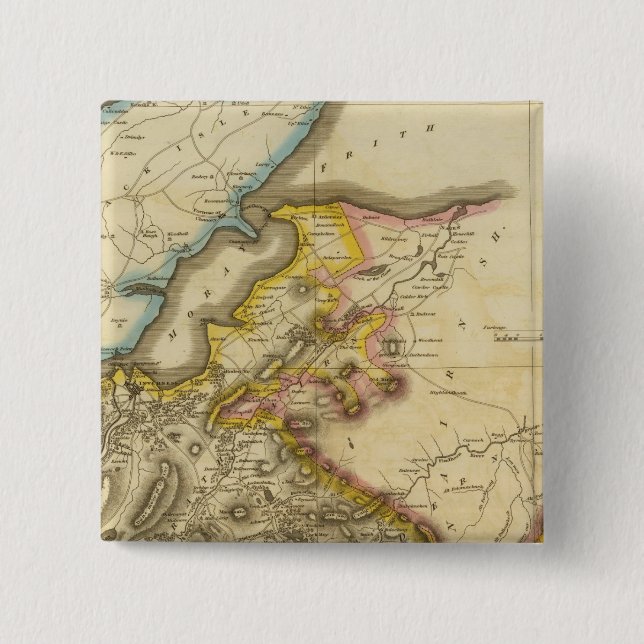 North Inverness Shire 2 Inch Square Button (Front)