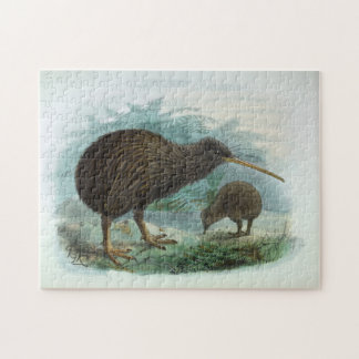 North Island Brown Kiwi Vintage Bird Illustration Jigsaw Puzzle