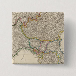 North Italy with Sardinia 2 Inch Square Button
