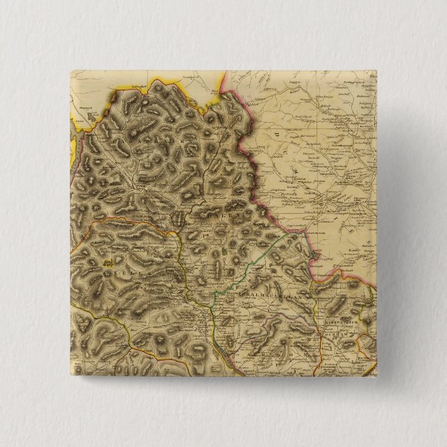 North Kirkcudbright Shire 2 Inch Square Button (Front)