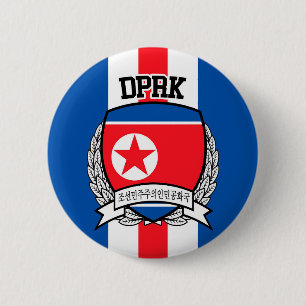 North Korea 2 Inch Round Button