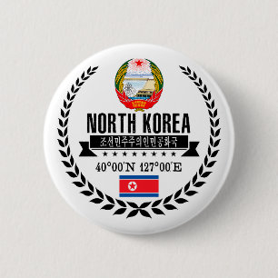 North Korea 2 Inch Round Button
