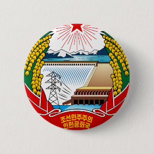 North Korea Coat Of Arms 2 Inch Round Button