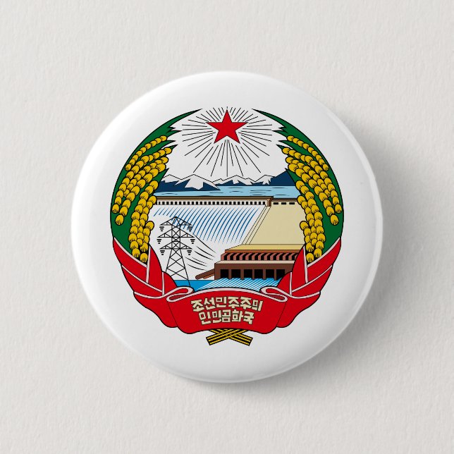 North Korea coat of arms 2 Inch Round Button (Front)