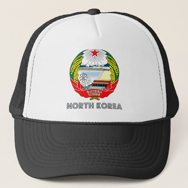 North Korea Coat of Arms Trucker Hat (Front)