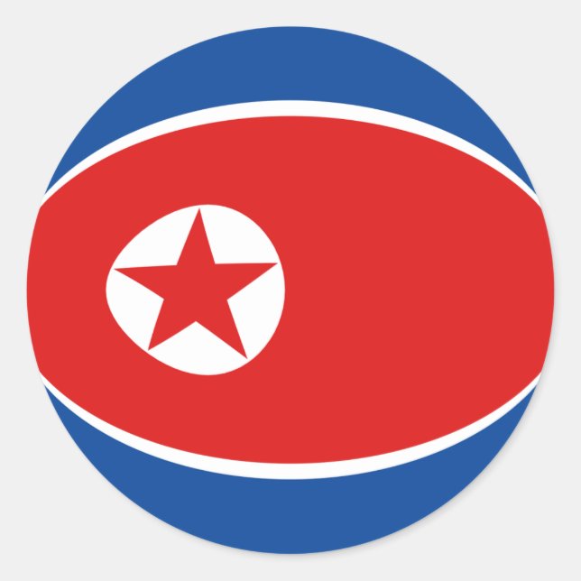 North Korea Fisheye Flag Sticker (Front)