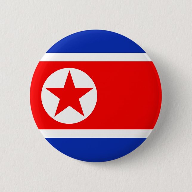 North Korea Flag 2 Inch Round Button (Front)