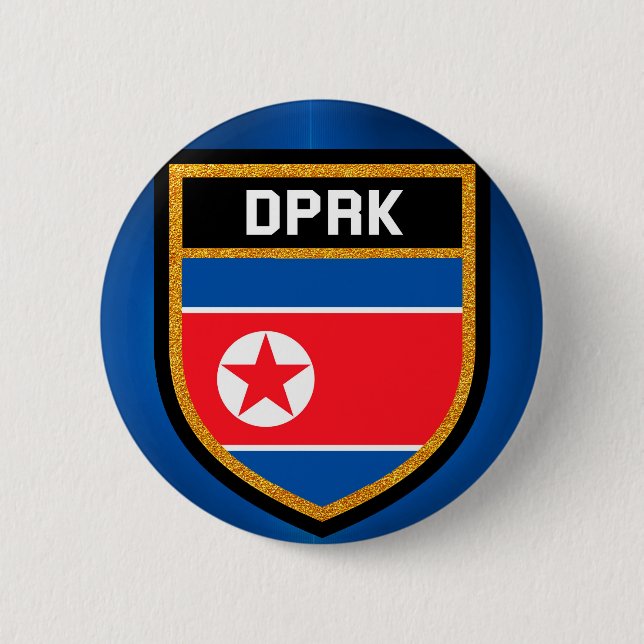 North Korea Flag 2 Inch Round Button (Front)