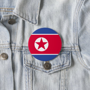 North Korea flag 3 Inch Round Button
