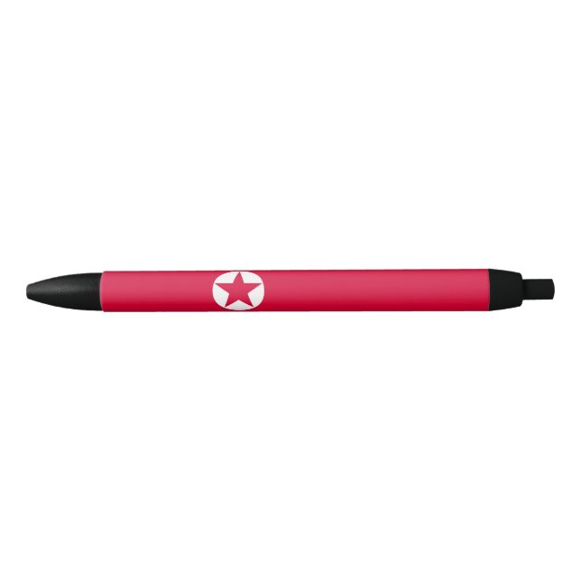 North Korea flag Black Ink Pen (Front)