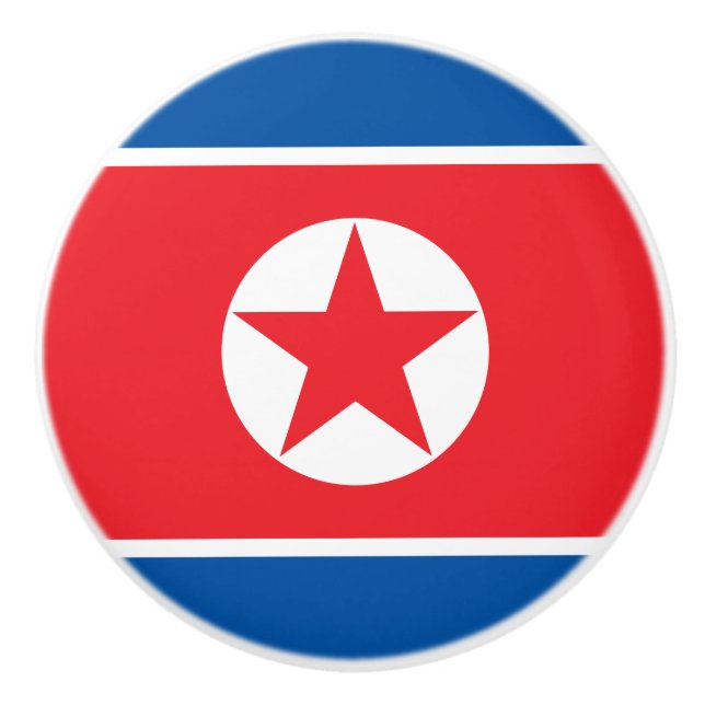 North Korea Flag Ceramic Knob (Front)