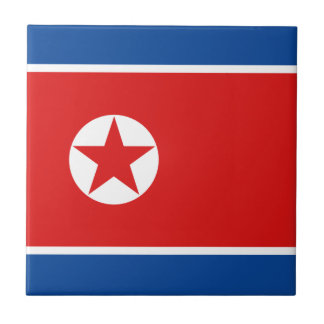 North Korea Flag Ceramic Tile