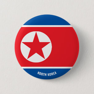 North Korea Flag Charming Patriotic 2 Inch Round Button
