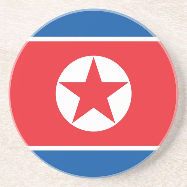North Korea Flag Coaster (Front)