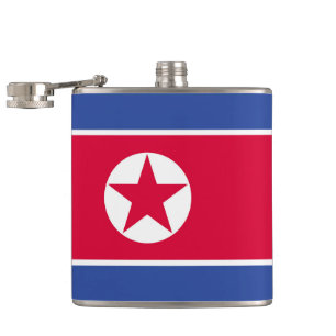 North Korea flag Hip Flask