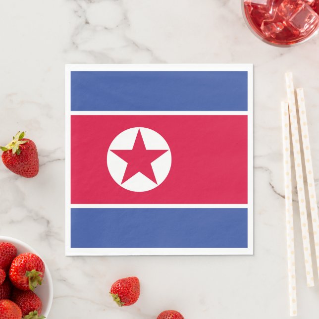 North Korea flag Napkin (Insitu)