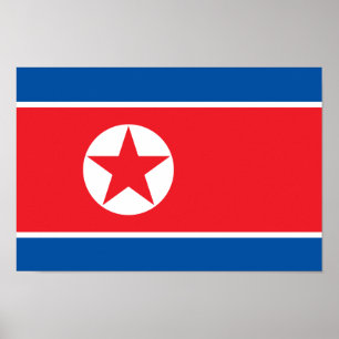 North Korea Flag Poster