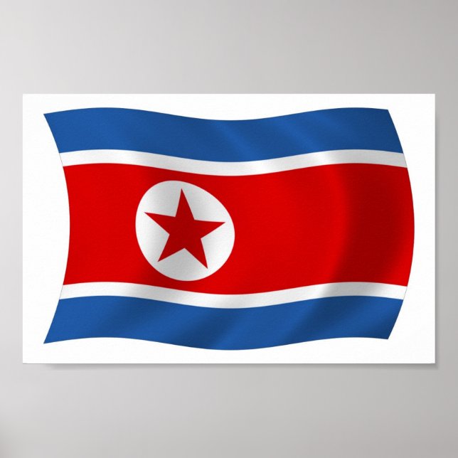 North Korea Flag Poster Print (Front)