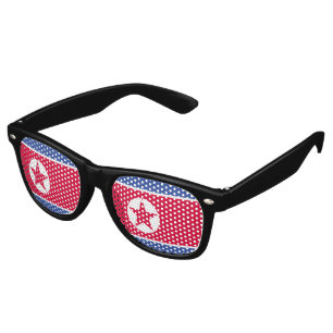 North Korea flag Retro Sunglasses