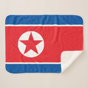 North Korea Flag Sherpa Blanket