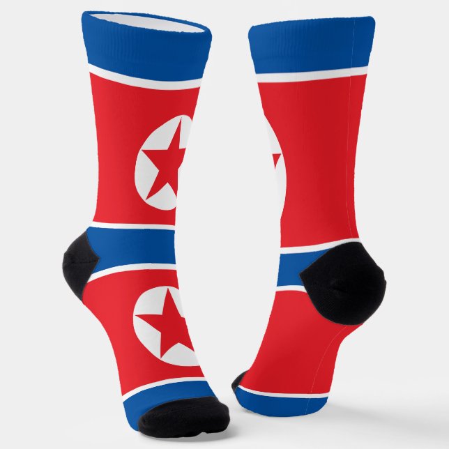 North Korea Flag Socks (Angled)