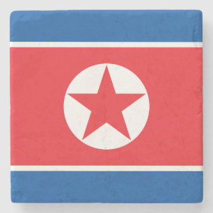 North Korea Flag Stone Coaster