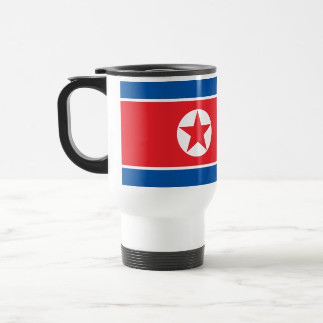 North Korea Flag Travel Mug (Left)