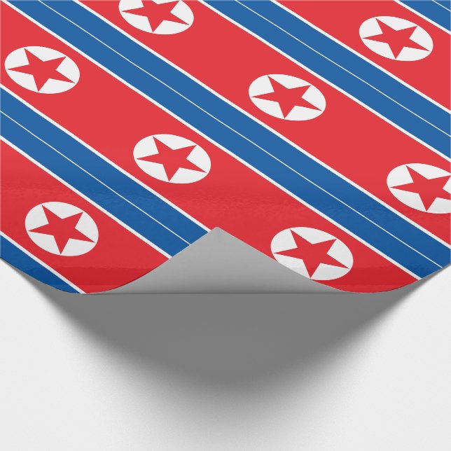 North Korea Flag Wrapping Paper (Corner)