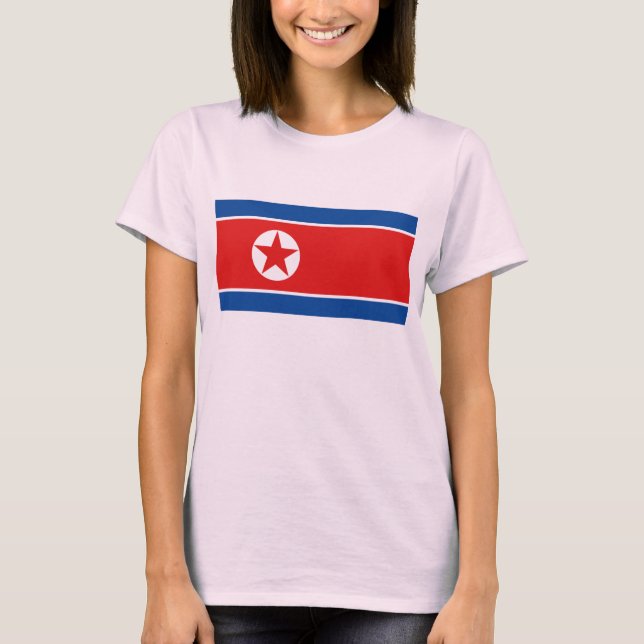 North Korea Flag x Map T-Shirt (Front)