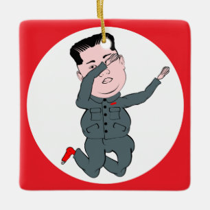 North Korea Kim Jong Un Dabbing Ceramic Ornament