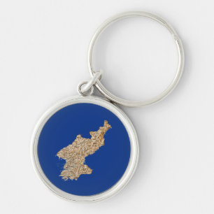 North Korea Map Keychain