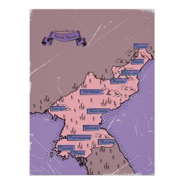 North Korea map Poster (Front)