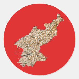 North Korea Map Sticker