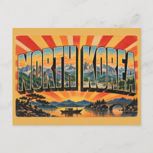 North Korea Mountains Forests Rivers Vintage  Postcard