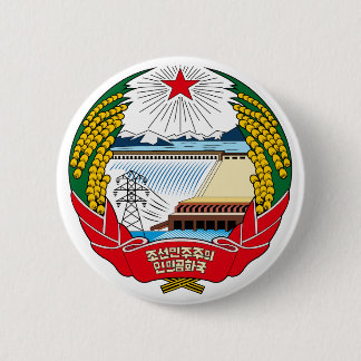 North Korea Official Coat Of Arms Heraldry Symbol 2 Inch Round Button