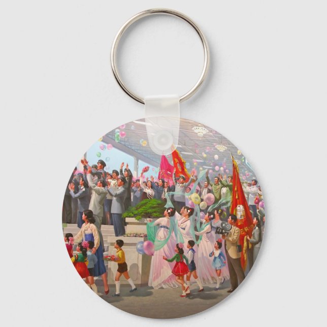 North  Korea - Propaganda Keychain (Front)