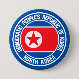 North Korea  Round Emblem 3 Inch Round Button
