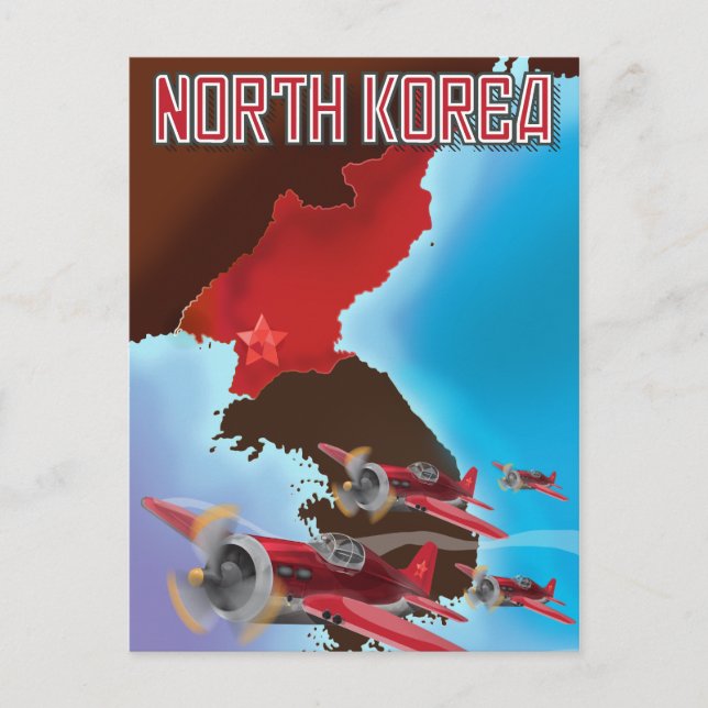 North Korea Vintage travel poster. Postcard (Front)
