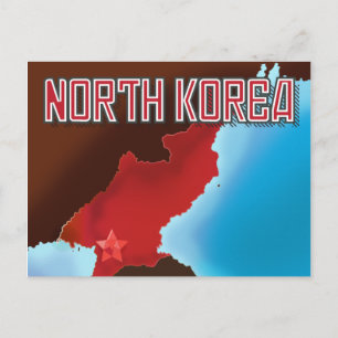 North Korea Vintage travel poster. Postcard