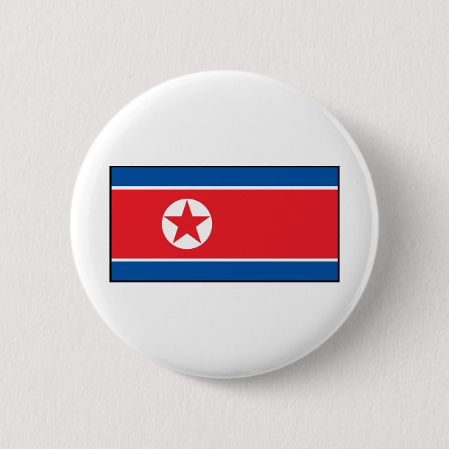 North Korean Flag 2 Inch Round Button (Front)