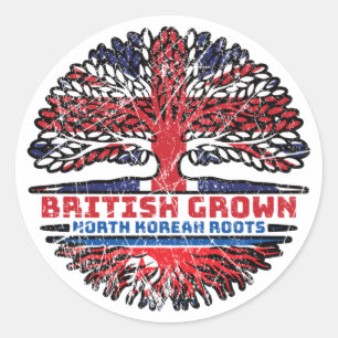 North Korean North Korea Uk United Kingdom British Classic Round Sticker