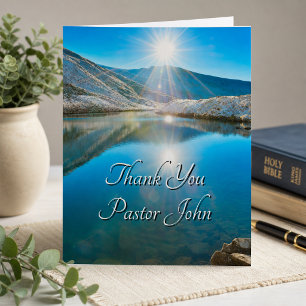 North Lake Blue Sunrise2 Pastor Appreciation  Thank You Card