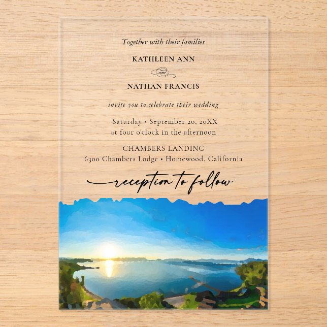 North Lake Tahoe Destination Wedding Invitation (Recto)