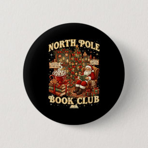 North Le Book Club Cozy Christmas Reading Gift  2 Inch Round Button