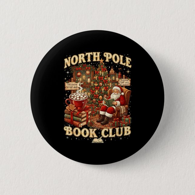 North Le Book Club Cozy Christmas Reading Gift  2 Inch Round Button (Front)